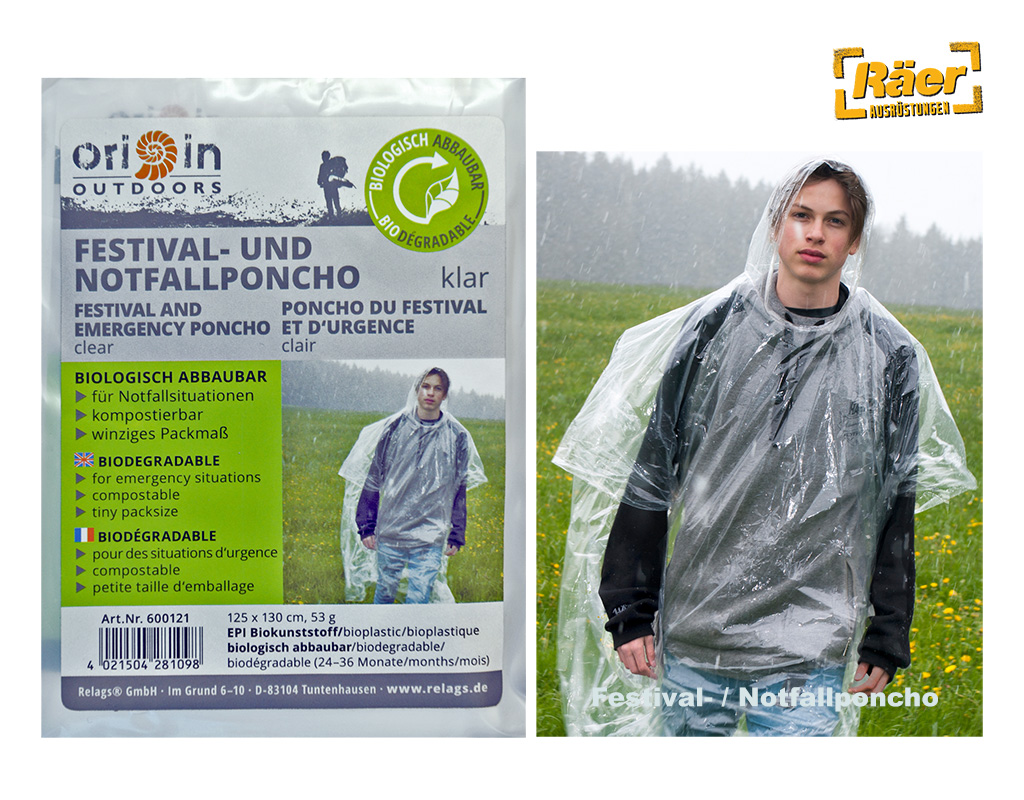 BasicNature Regenponcho, biologisch abbaubar    A