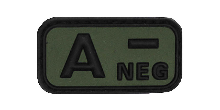 3D Klettabzeichen Blutgruppe, 5 cm, oliv    A