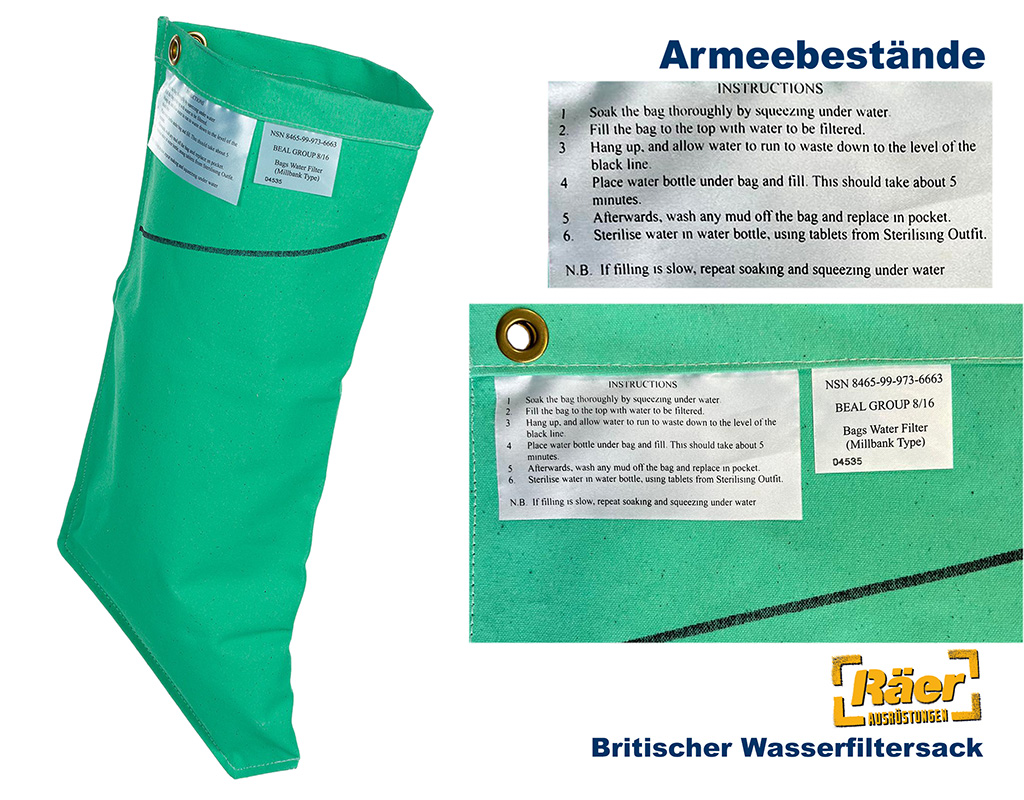 Britischer Wasserfiltersack, Millbank Type   A/B