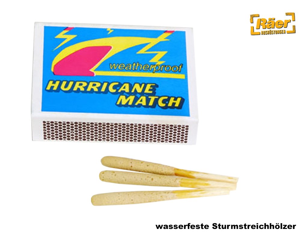 3er Hurricane Sturmstreichhölzer wasserfest  A