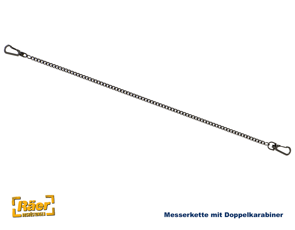 Messerkette 80112. Doppelkarabiner, schwarz,45cm A