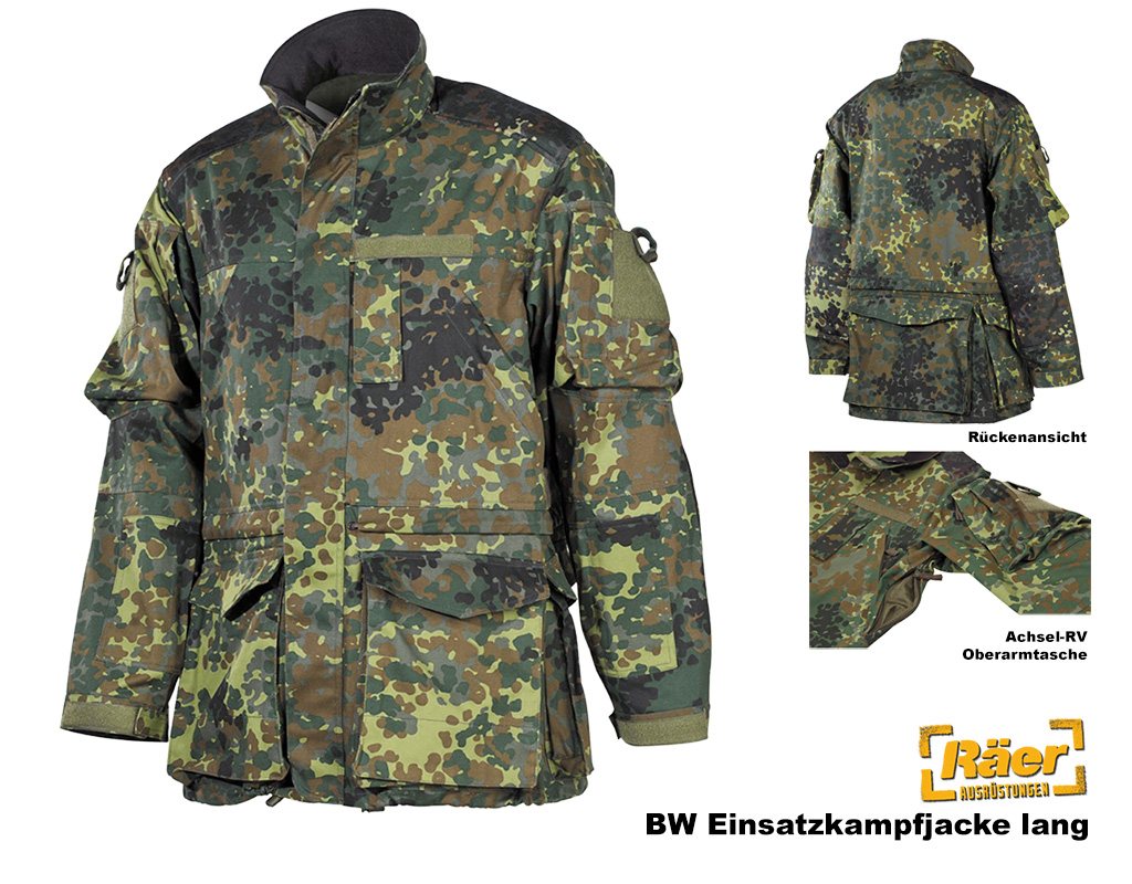 BW Einsatzkampfjacke lang, flecktarn    A