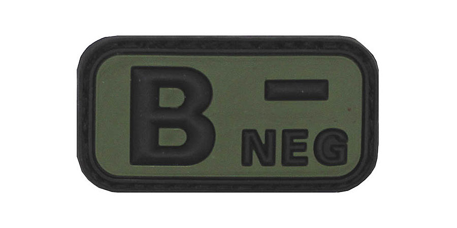 3D Klettabzeichen Blutgruppe, 5 cm, oliv    A