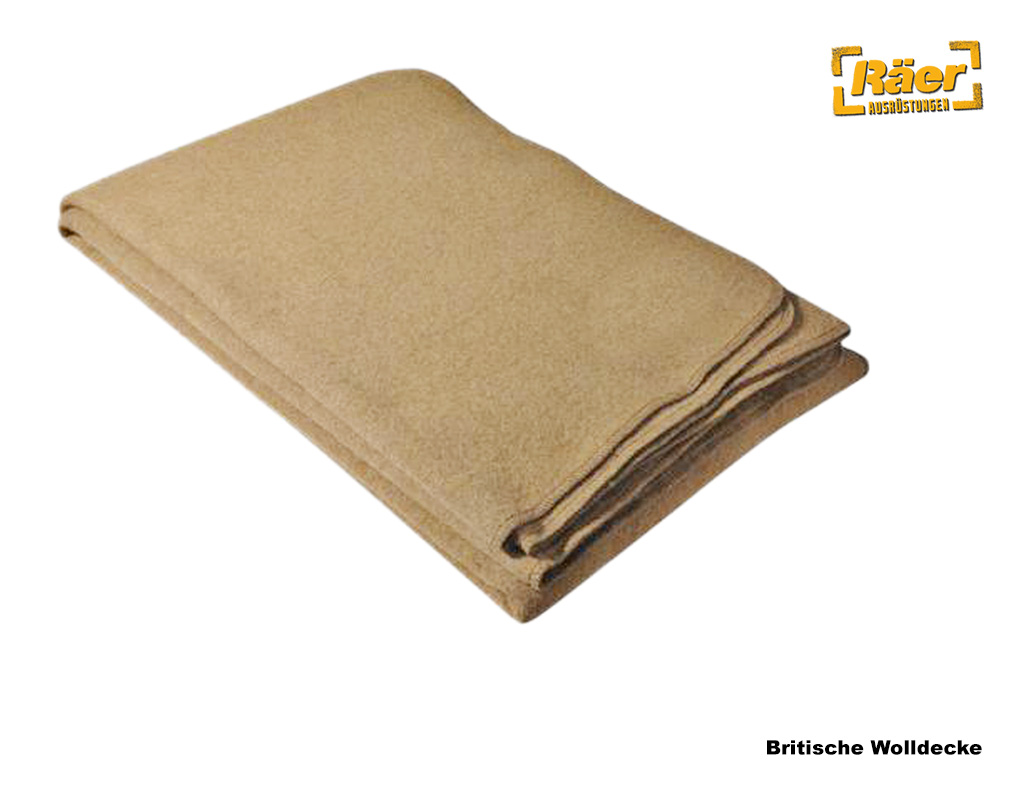 Britische Wolldecke, beige, 80% W    A