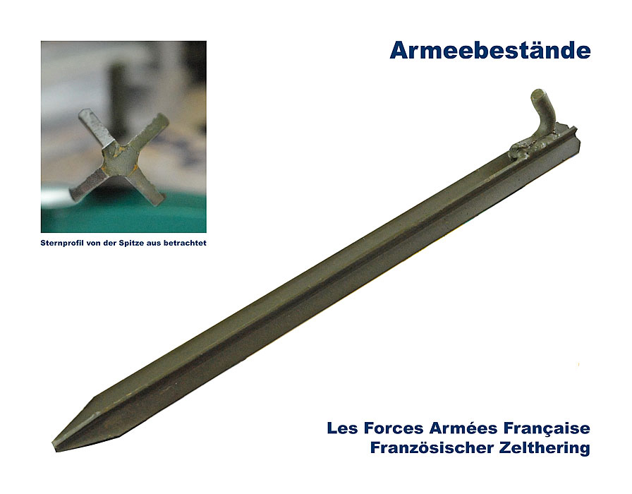 Französischer Zelthering 44 cm, Stahl    B