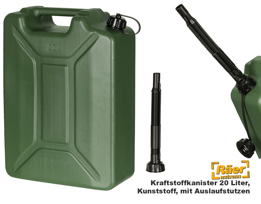 Benzinkanister, Kunstst., 20 l m. Auslaufstutzen A