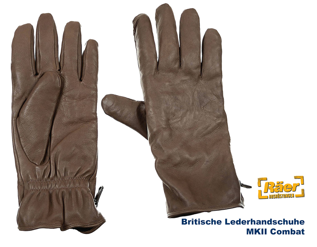 Britische Lederhandschuhe MKII Combat, braun    B