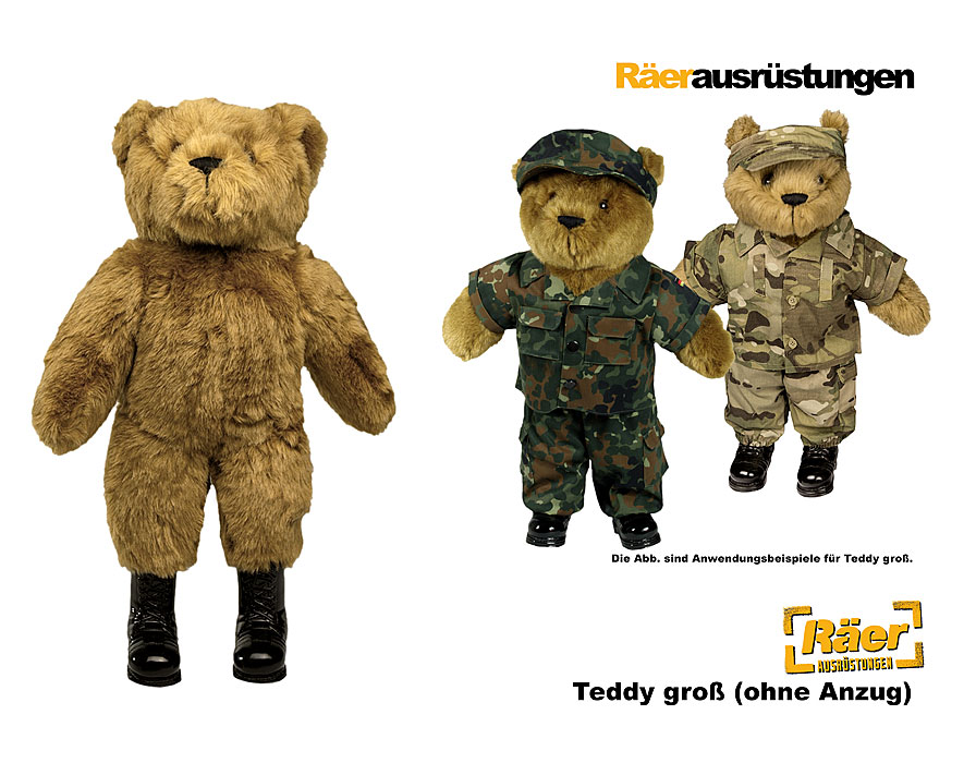 Teddy groß, 54 cm, Bär mit Stiefel   A