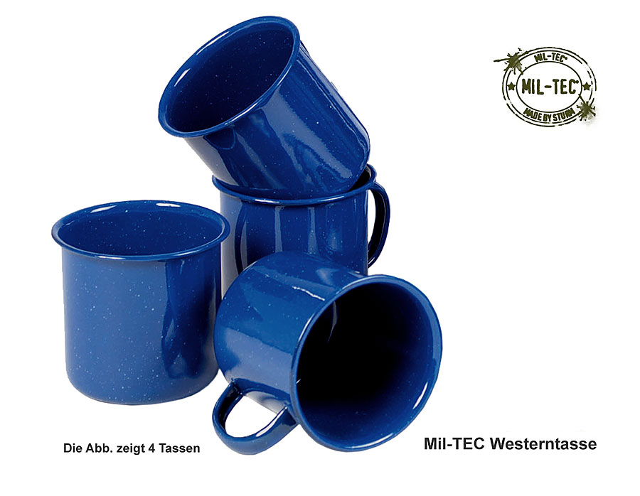 Western Emaille Kaffeetasse 350 ml, blau    A
