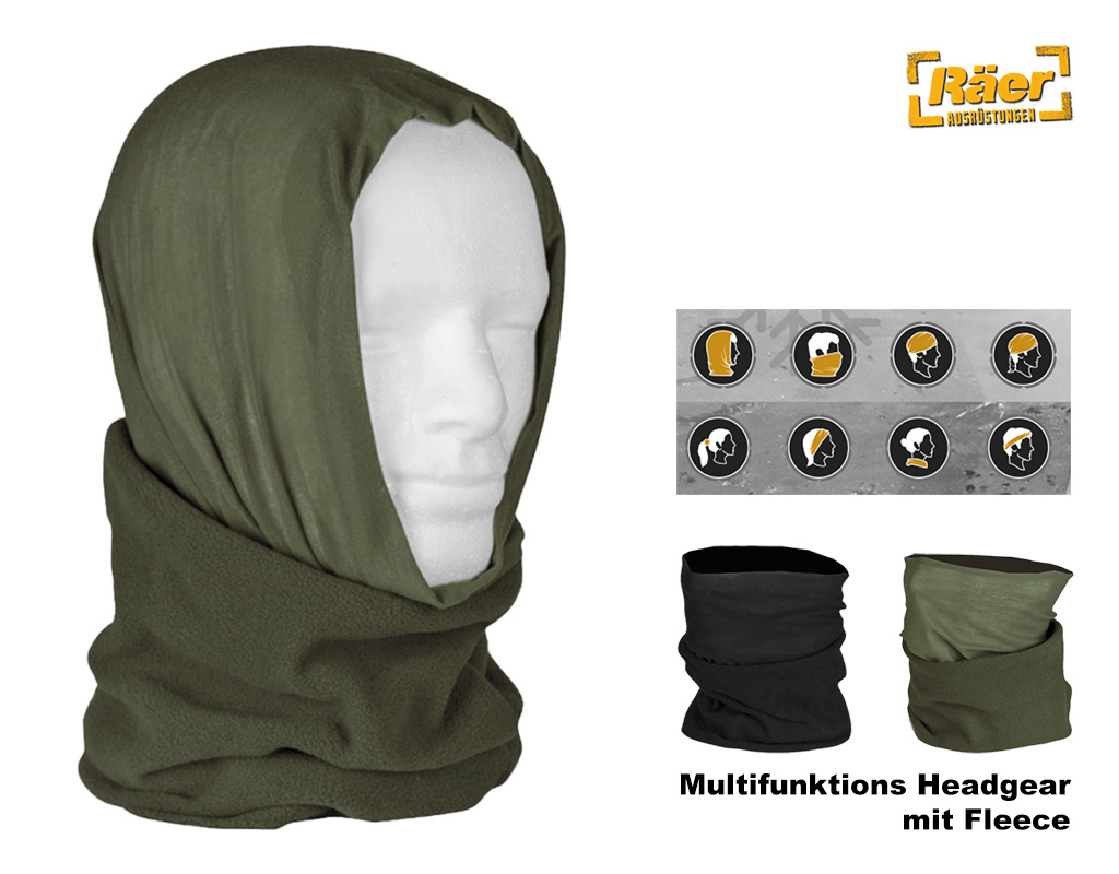 Mil-Tec Multif. Headgear - Sturmhaube Winter A | oliv | mit Fleeceteil  Winter | 332656-01-000