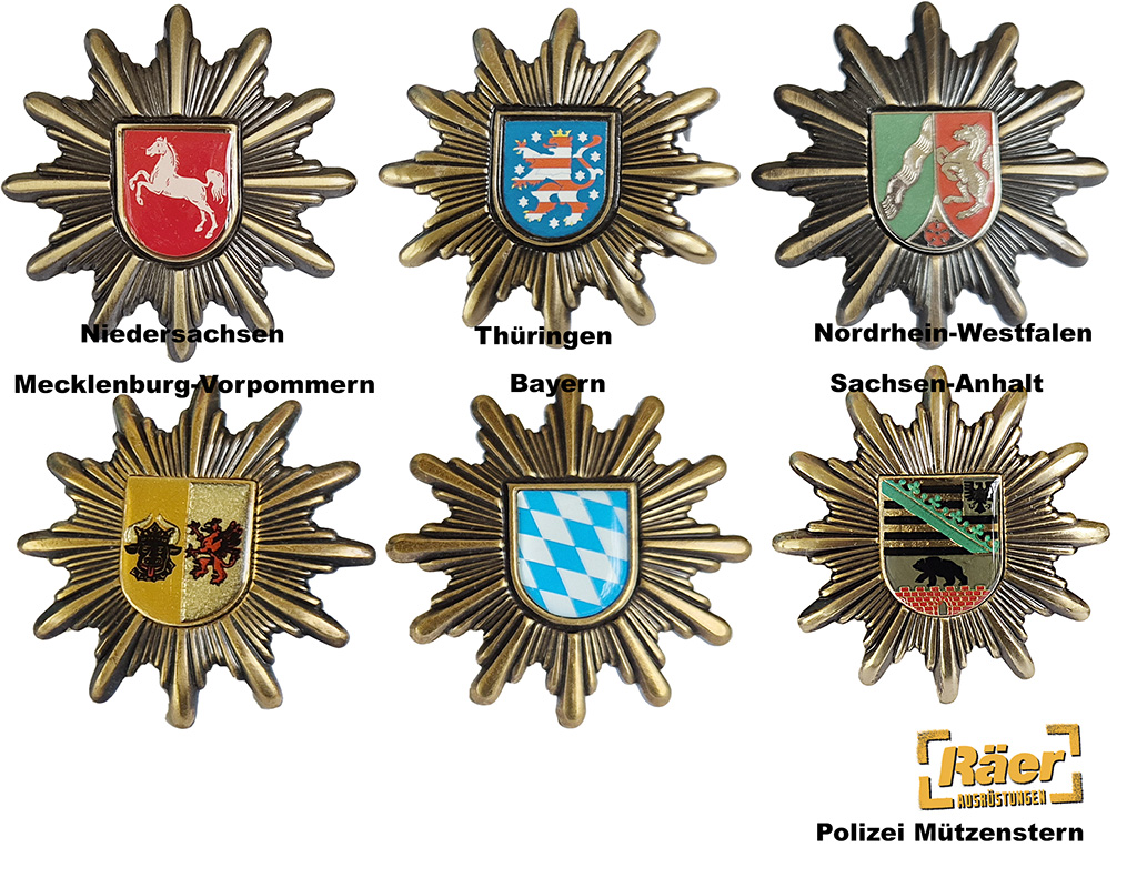 Polizei Mützenstern, Metall 52 mm    A/B