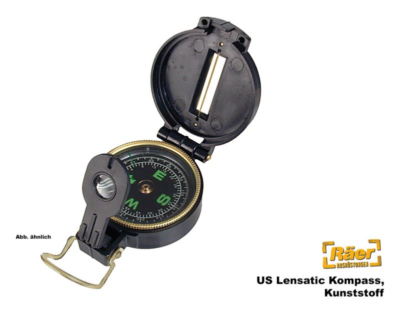 US Lensatic-Kompass Engeneer, Kunststoffgehäuse A | schwarz | - Kompass ...