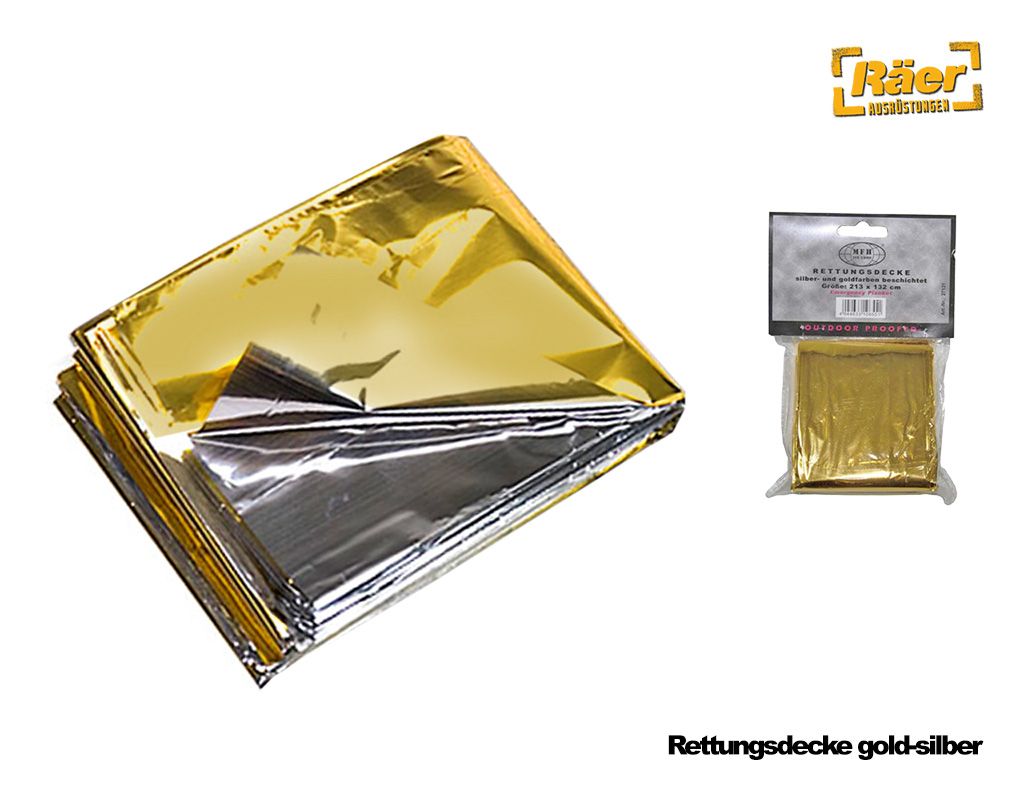 Notfalldecke Outdoor – Aluminiumfolie Rettungsdecke Gold/silber Für Camping, Wandern & Survival